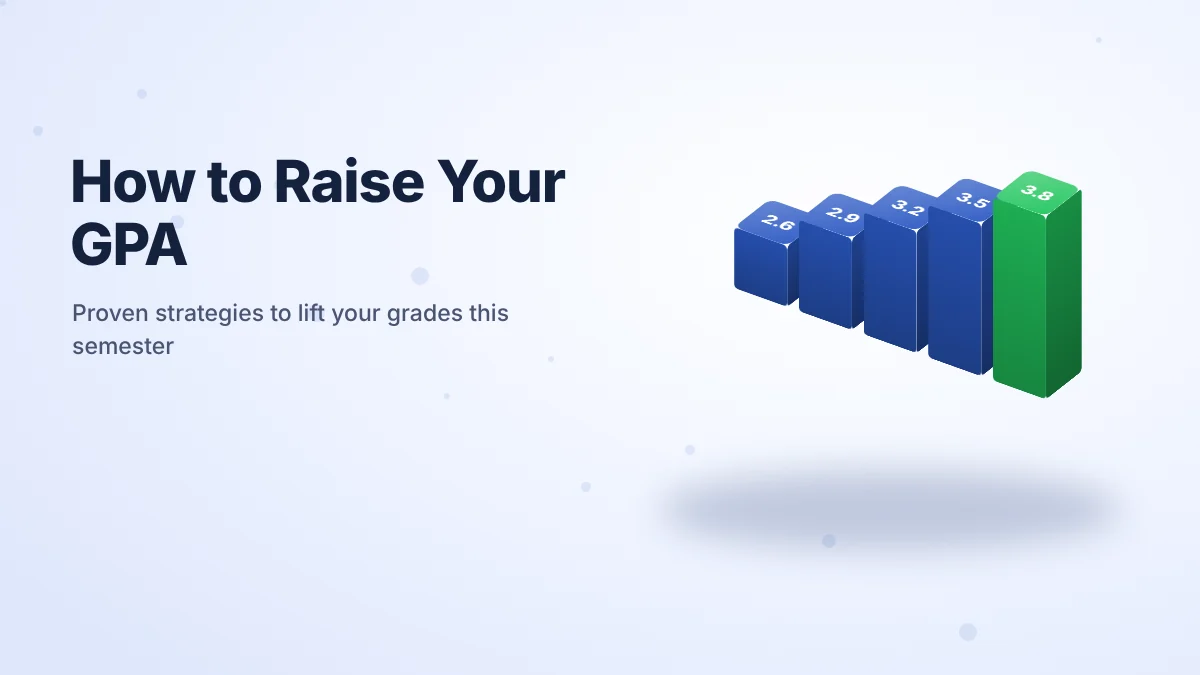 3D bar chart rising from a 2.6 GPA to a 3.8 GPA