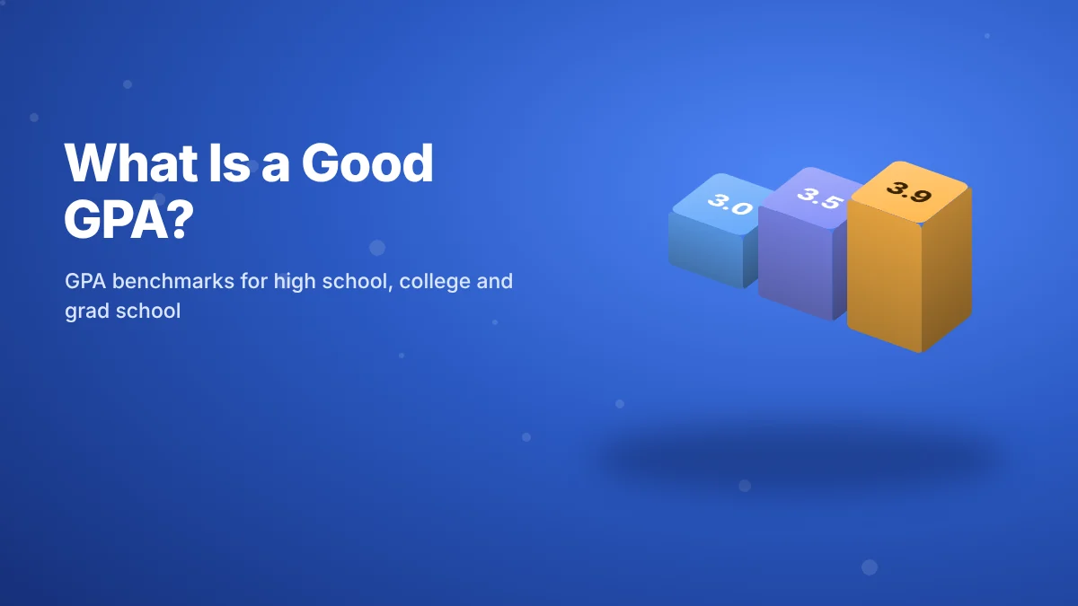 3D blocks showing GPA benchmarks of 3.0, 3.5 and 3.9